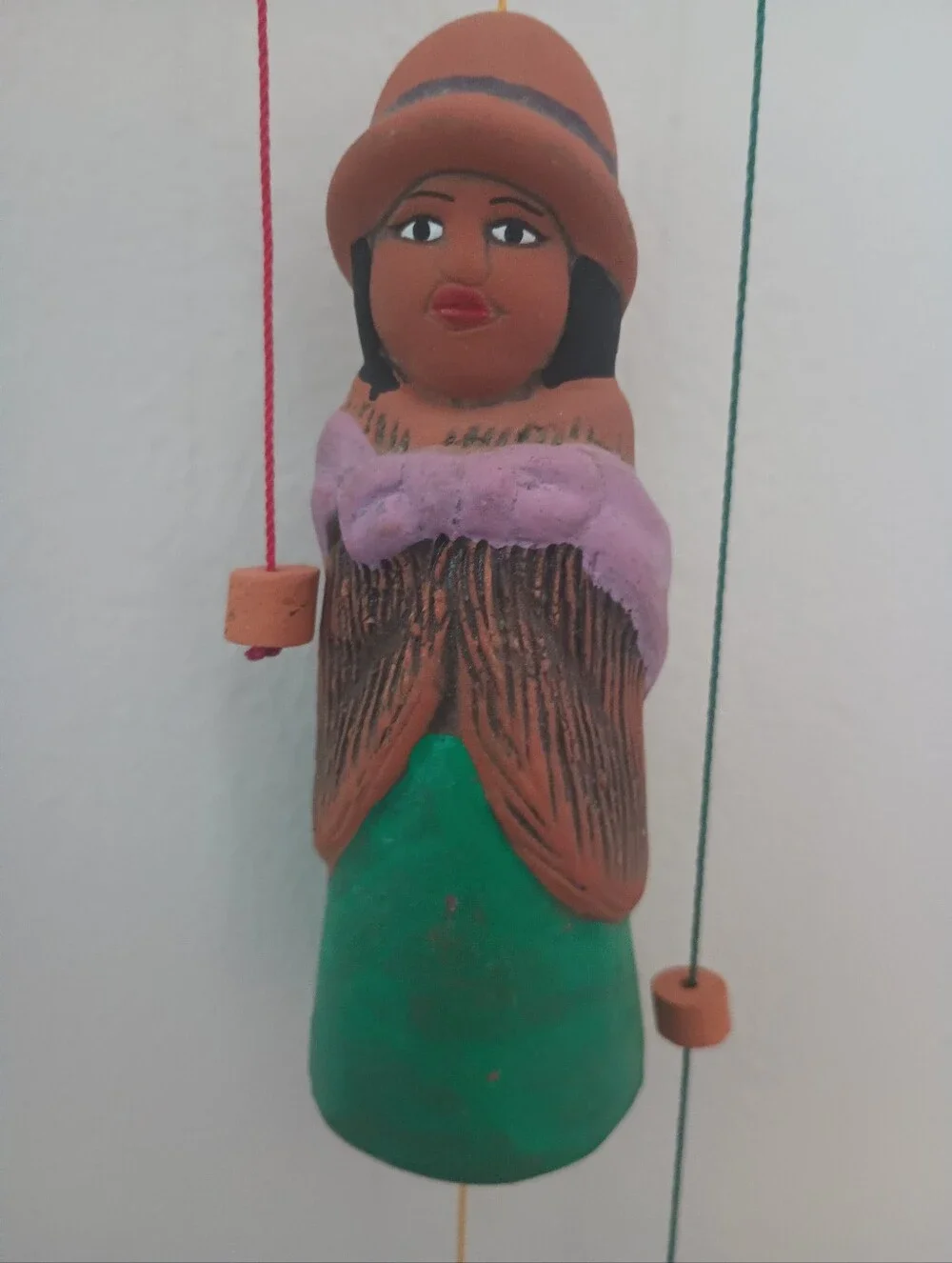 Cholitos Terracotta  Three-Figure Ceramic Wall Hanging — Multicolor